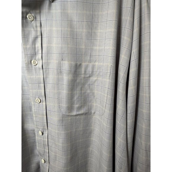 Brooks Brothers Country Club Men’s Blue Windowpane Check Dress Shirt Size XXL - Picture 5 of 12